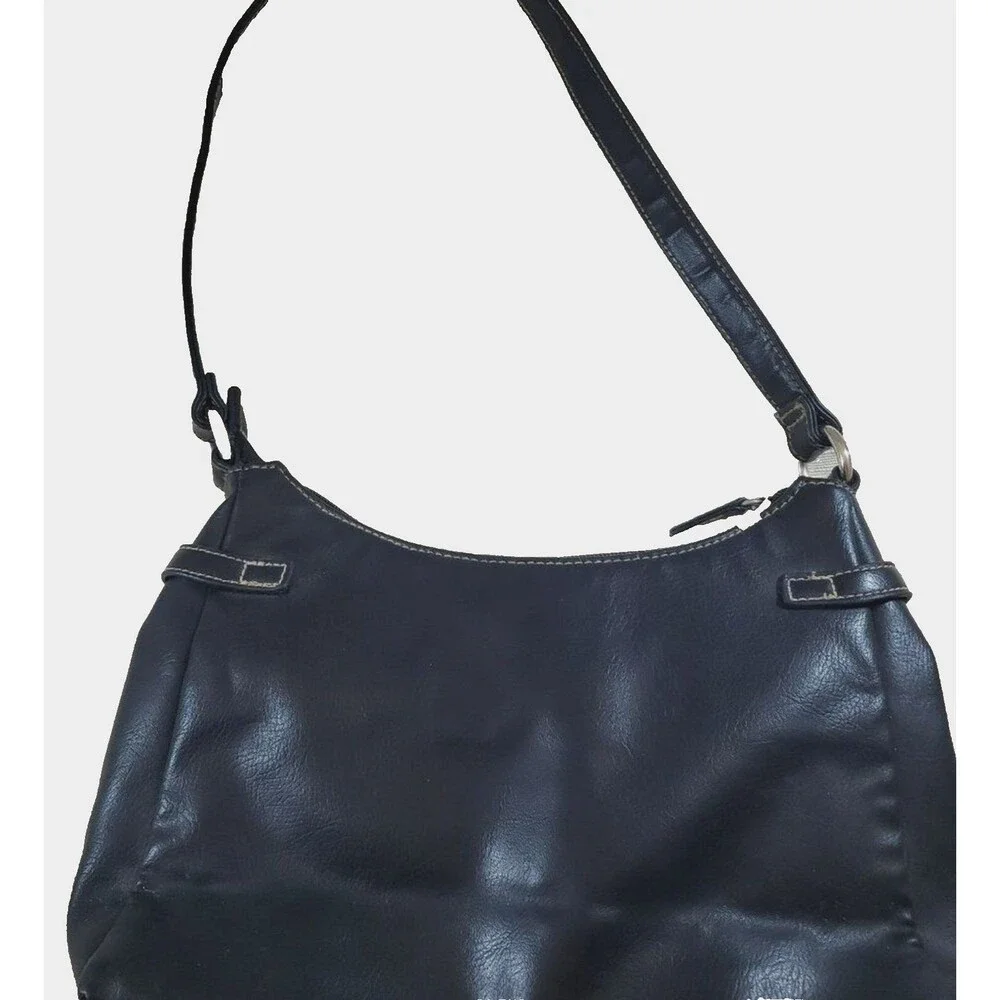 Unbranded Faux Leather Black Mini/Small Shoulder Handbag/Purse, Front Pockets